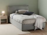 Letto piazza e mezza Abbygale, con materasso Cm 120x200 incluso, Grigio