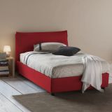 Letto piazza e mezza Abbygale, con materasso Cm 120x200 incluso, Rosso