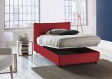 Letto piazza e mezza Abbygale, con materasso Cm 120x200 incluso, Rosso