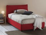 Letto piazza e mezza Abbygale, con materasso Cm 120x200 incluso, Rosso