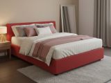 Letto piazza e mezza Abici, con materasso Cm 120x200 incluso, Rosso