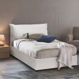 Letto piazza e mezza Aconito, con materasso Cm 120x200 incluso, Bianco