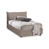 Letto piazza e mezza Aconito, con materasso Cm 120x200 incluso, Tortora