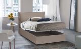 Letto piazza e mezza Aconito, con materasso Cm 120x200 incluso, Tortora