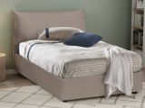 Letto piazza e mezza Aconito, con materasso Cm 120x200 incluso, Tortora