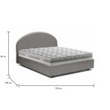 Letto piazza e mezza Acy, con materasso Cm 120x190 incluso, Grigio