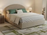 Letto piazza e mezza Acy, con materasso Cm 120x190 incluso, Tortora