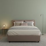 Letto piazza e mezza Aftis, con materasso Cm 120x190 incluso, Tortora