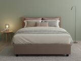Letto piazza e mezza Aftis, con materasso Cm 120x190 incluso, Tortora