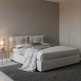 Letto piazza e mezza Agamennone, adatto per materasso Cm 120x190, Bianco