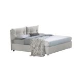 Letto piazza e mezza Agamennone, adatto per materasso Cm 120x190, Bianco