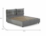 Letto piazza e mezza Agamennone, adatto per materasso Cm 120x190, Grigio