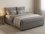 Letto piazza e mezza Agamennone, adatto per materasso Cm 120x190, Grigio