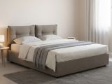 Letto piazza e mezza Agamennone, adatto per materasso Cm 120x190, Tortora