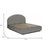 Letto piazza e mezza Akis, adatto per materasso Cm 120x190, Grigio