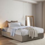 Letto piazza e mezza Alan, adatto per materasso Cm 120x190, Tortora
