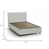 Letto piazza e mezza Alia, adatto per materasso Cm 120x190, Bianco