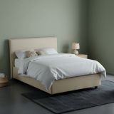 Letto piazza e mezza Alush, con materasso Cm 120x190 incluso, Beige