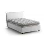 Letto piazza e mezza Alush, con materasso Cm 120x190 incluso, Bianco