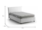 Letto piazza e mezza Alush, con materasso Cm 120x190 incluso, Bianco