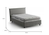 Letto piazza e mezza Alush, con materasso Cm 120x190 incluso, Grigio