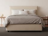 Letto piazza e mezza Alvino, con materasso Cm 120x200 incluso, Beige