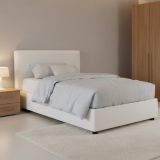 Letto piazza e mezza Alvino, con materasso Cm 120x200 incluso, Bianco