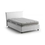 Letto piazza e mezza Alvino, con materasso Cm 120x200 incluso, Bianco