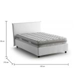 Letto piazza e mezza Alvino, con materasso Cm 120x200 incluso, Bianco