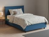 Letto piazza e mezza Alvino, con materasso Cm 120x200 incluso, Blu