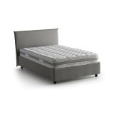 Letto piazza e mezza Alvino, con materasso Cm 120x200 incluso, Grigio