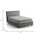 Letto piazza e mezza Alvino, con materasso Cm 120x200 incluso, Grigio