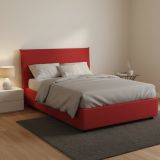Letto piazza e mezza Alvino, con materasso Cm 120x200 incluso, Rosso