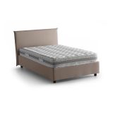 Letto piazza e mezza Alvino, con materasso Cm 120x200 incluso, Tortora