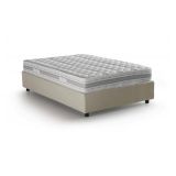 Letto piazza e mezza Alvise, con materasso Cm 120x190 incluso, Beige