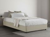 Letto piazza e mezza Alvise, con materasso Cm 120x190 incluso, Beige