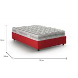 Letto piazza e mezza Alvise, con materasso Cm 120x190 incluso, Rosso