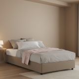 Letto piazza e mezza Alvise, con materasso Cm 120x190 incluso, Tortora