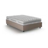 Letto piazza e mezza Alvise, con materasso Cm 120x190 incluso, Tortora