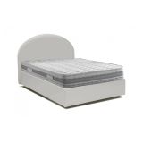 Letto piazza e mezza Ambher, con materasso Cm 120x190 incluso, Bianco