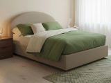 Letto piazza e mezza Ambher, con materasso Cm 120x190 incluso, Tortora