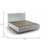 Letto piazza e mezza Amorino, adatto per materasso Cm 120x190, Bianco