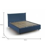 Letto piazza e mezza Amorino, adatto per materasso Cm 120x190, Blu