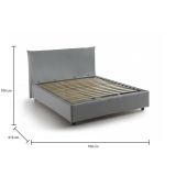 Letto piazza e mezza Amorino, adatto per materasso Cm 120x190, Grigio