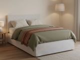 Letto piazza e mezza Anas, adatto a materasso da Cm 120x190, Bianco