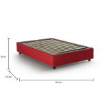 Letto piazza e mezza Andla, adatto per materasso Cm 120x200, Rosso