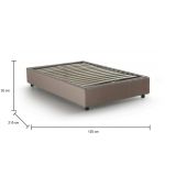 Letto piazza e mezza Andla, adatto per materasso Cm 120x200, Tortora