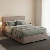 Letto piazza e mezza Anissa, adatto per materasso Cm 120x200, Tortora
