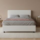 Letto piazza e mezza April, adatto per materasso Cm 120x200, Bianco