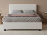Letto piazza e mezza April, adatto per materasso Cm 120x200, Bianco